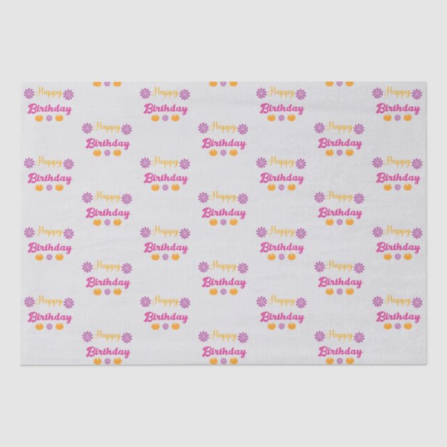 Pumpkin Happy Birthday Tissue Paper (Front)