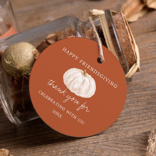 Pumpkin Happy Friendsgiving Thank You Favour Tags