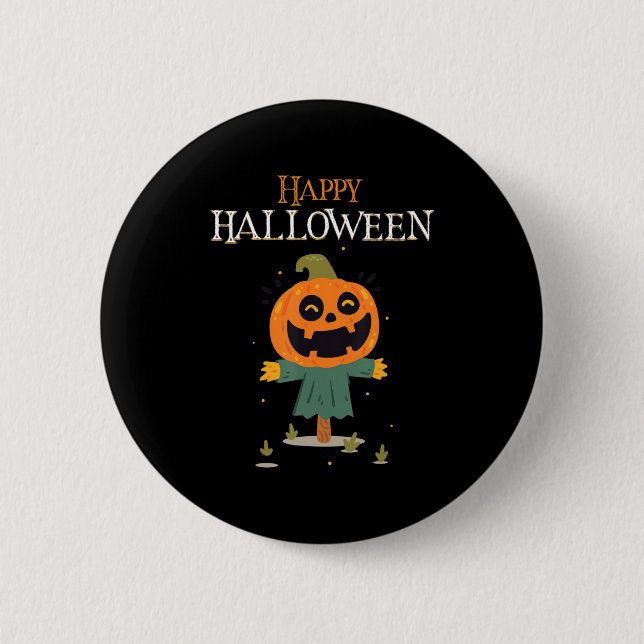 pumpkin Happy Halloween  2 Inch Round Button (Front)