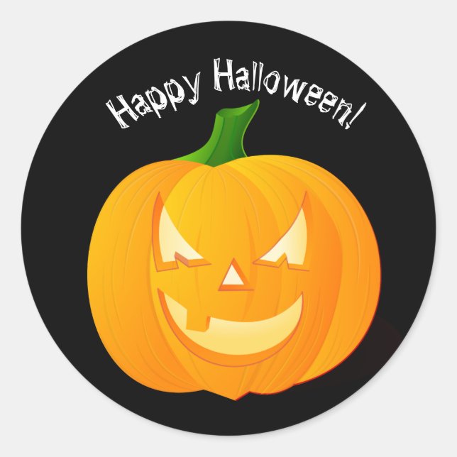 Pumpkin Happy Halloween Envelope Seals (Front)