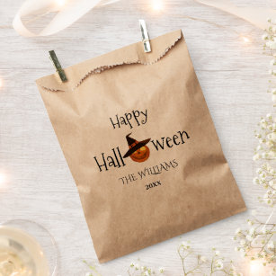  Pumpkin Happy Halloween Personalized  Favour Bag
