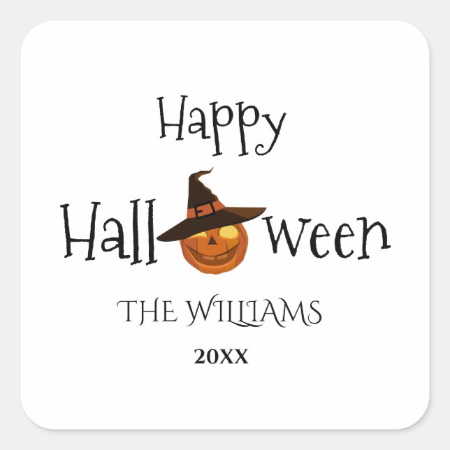  Pumpkin Happy Halloween Personalized  Square Sticker (Front)