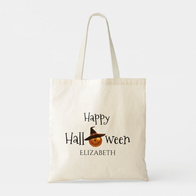  Pumpkin Happy Halloween Personalized  Tote Bag (Back)