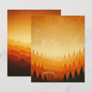 Pumpkin Harvest Autumnal Ombre Scrapbook Paper