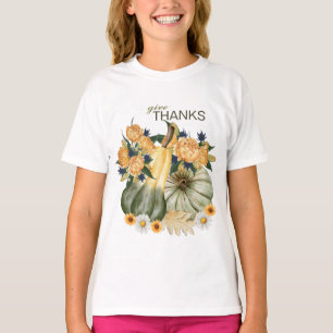 Pumpkin Harvest Floral Fusion T-Shirt