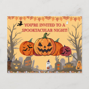 Pumpkin Harvest Halloween Party Invitation Autum