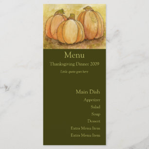 Pumpkin Harvest Menu Card