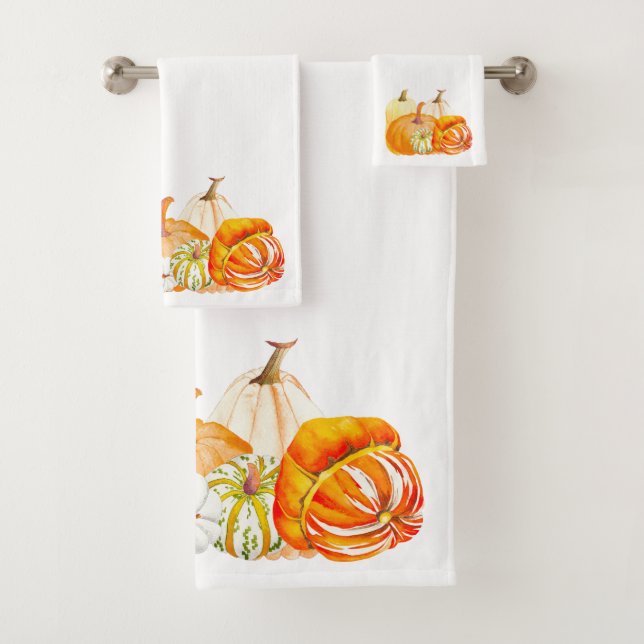 Pumpkin Harvest on a Bathroom Towel Set (Insitu)