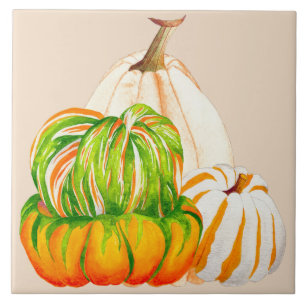 Pumpkin Harvest on a Ceramic Tile (2)