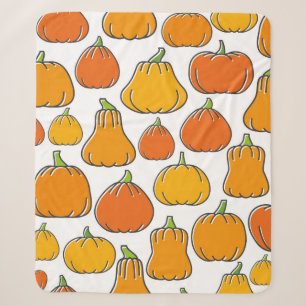 Pumpkin harvest seamless pattern. Season ripe oran Sherpa Blanket