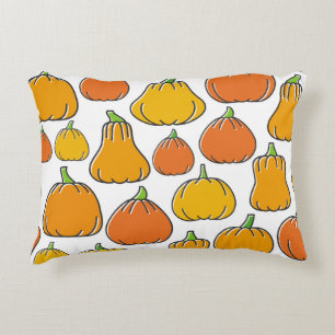 Pumpkin harvest, seasonal vegetable pattern. accent pillow