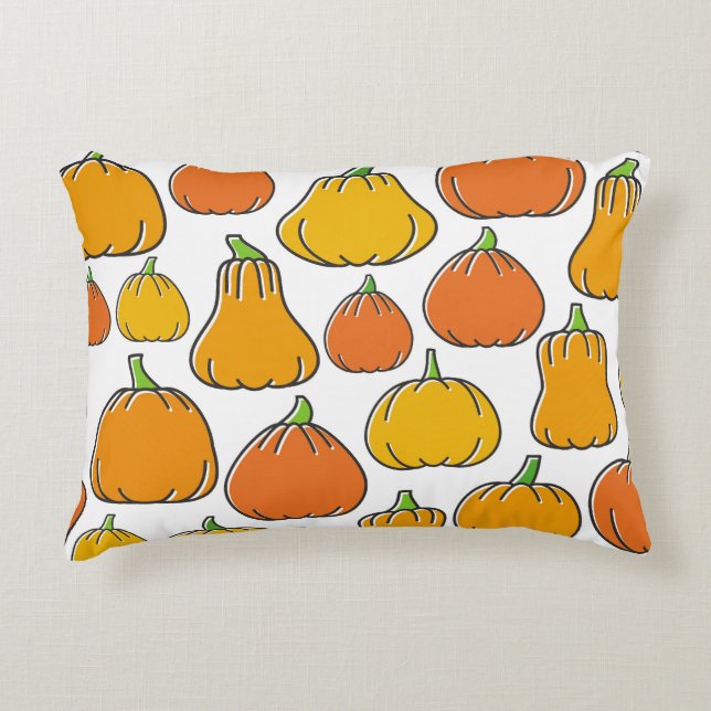 Pumpkin harvest, seasonal vegetable pattern. accent pillow (Front)