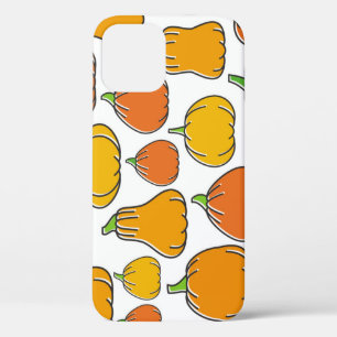 Pumpkin harvest, seasonal vegetable pattern. iPhone 12 case