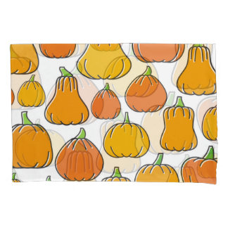 Pumpkin harvest, seasonal vegetable pattern. pillowcase