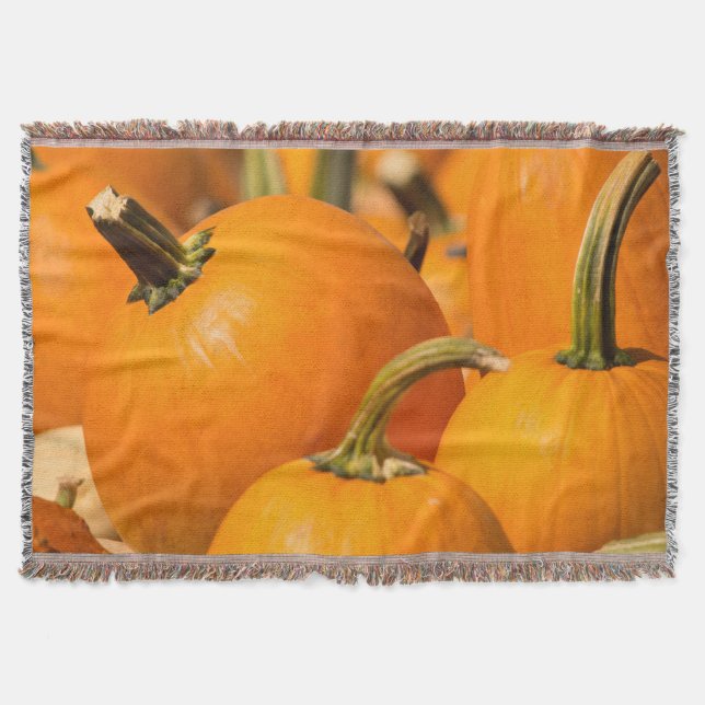 Pumpkin Harvest Throw Blanket (Front)
