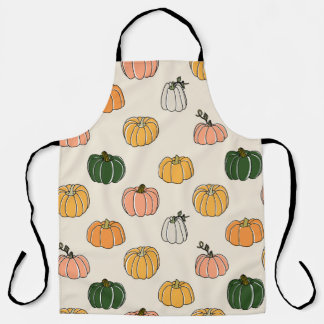 Pumpkin Harvest vintage Seamless Pattern Apron