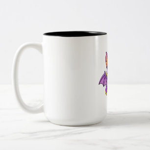 Pumpkin Hat Bat With Candy Bucket Two-Tone Coffee Mug