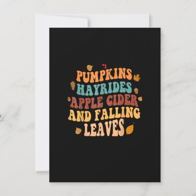 Pumpkin Hayrides Apple Cider And Falling Leaves Th Invitation (Front)