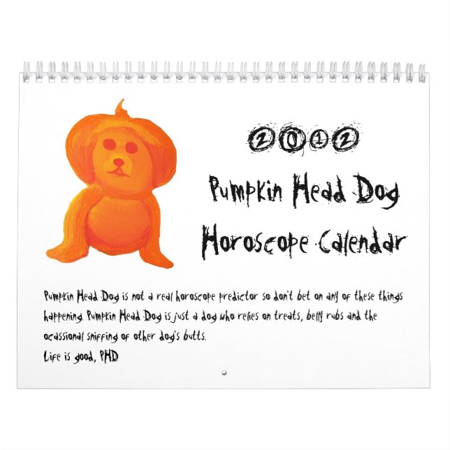 Pumpkin Head Dog Calendar (Cover)
