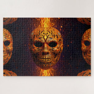 Pumpkin Head Face-masks Jigsaw Puzzle