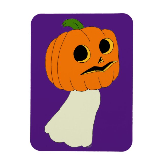 Pumpkin head ghost    magnet (Vertical)