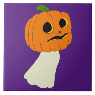 Pumpkin head ghost    tile