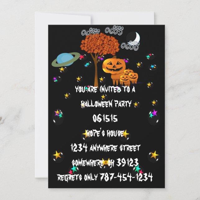 Pumpkin Head Halloween Party Invitations (Front)