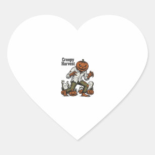 Pumpkin Head Monster Vintage Halloween Shirt Heart Sticker