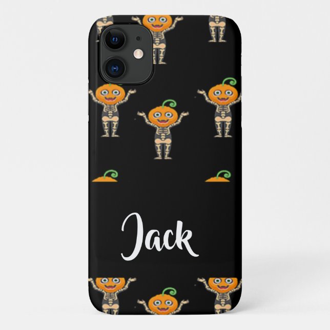 Pumpkin head on skeleton Case-Mate iPhone case (Back)