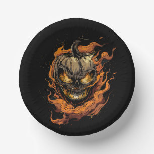 Pumpkin Head Paper Plate