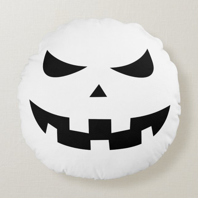 Pumpkin head round pillow (Front)