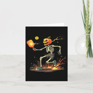 Pumpkin Head Skeleton Picklebyll Halloween Spooky Card