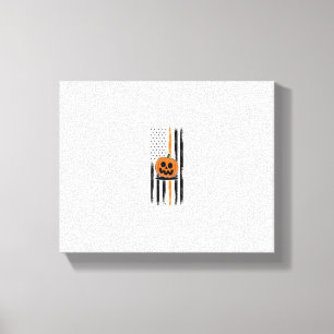 Pumpkin Head US Flag Canvas Print