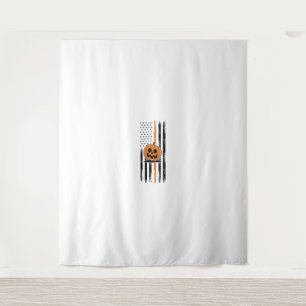 Pumpkin Head US Flag Tapestry