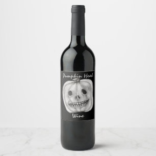 Pumpkin Head Wine   Halloween Label
