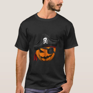 Pumpkin Head With Pirate Style Halloween T-Shirt