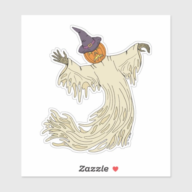 Pumpkin-Headed Ghost Halloween Art (Sheet)