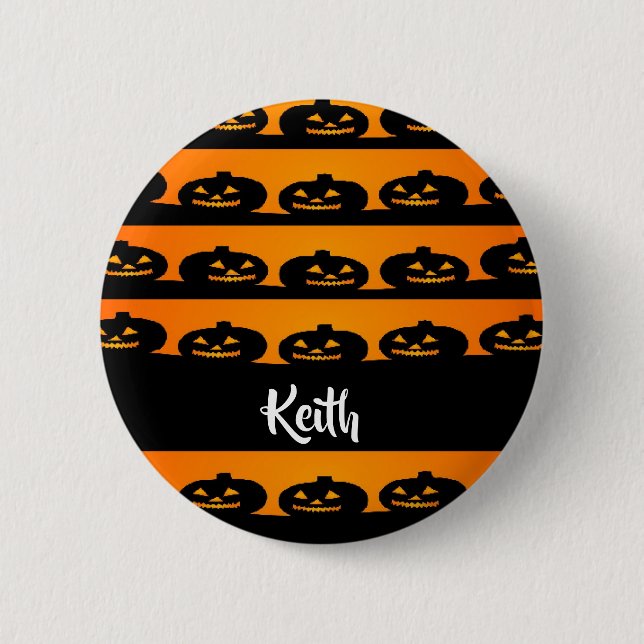 Pumpkin heads halloween theme 2 inch round button (Front)