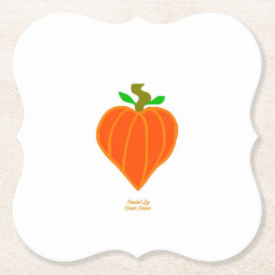 Pumpkin Heart Bracket Paper Coaster