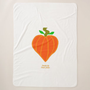 Pumpkin Heart Large Sherpa Blanket