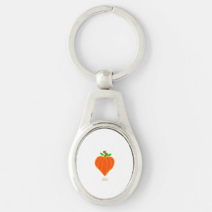 Pumpkin Heart Oval Keychain