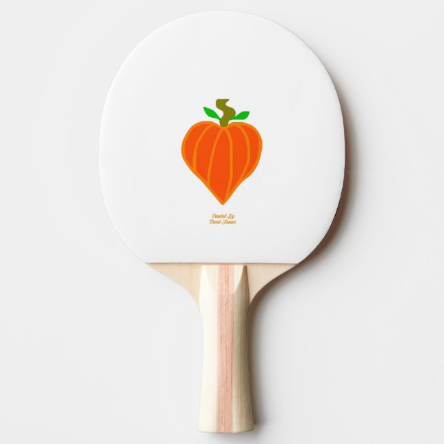 Pumpkin Heart Ping Pong Paddle (Front)