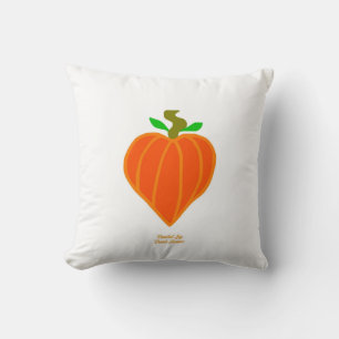 Pumpkin Heart Square Throw Pillow