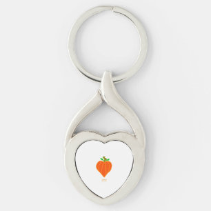 Pumpkin Heart Twisted Heart Keychain