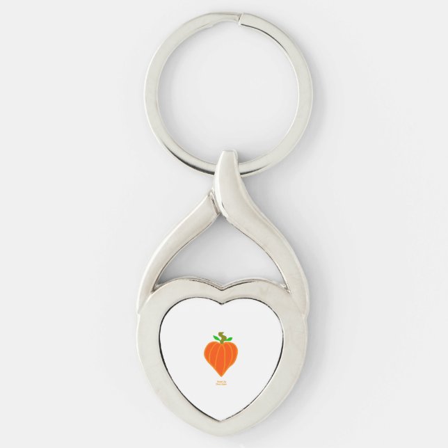 Pumpkin Heart Twisted Heart Keychain (Front)