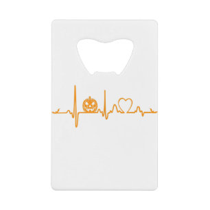 Pumpkin Heartbeat Halloween Credit Card Bottle Opener