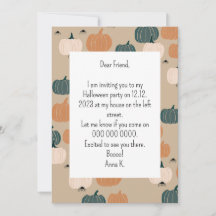 Pumpkin Helloween invitation