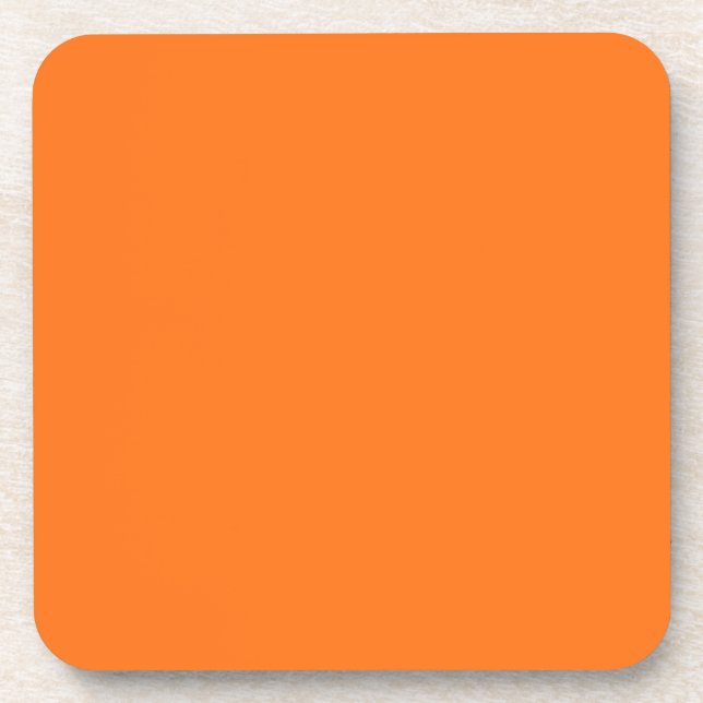 Pumpkin hex code FF7518 Coaster (Front)