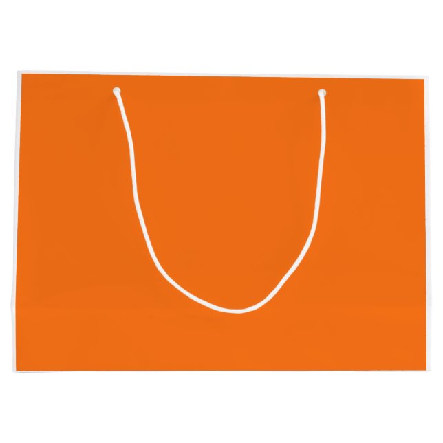 Pumpkin hex code FF7518 Large Gift Bag (Back)