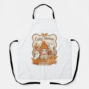 Pumpkin-highland Cow Ghost Halloween Apron